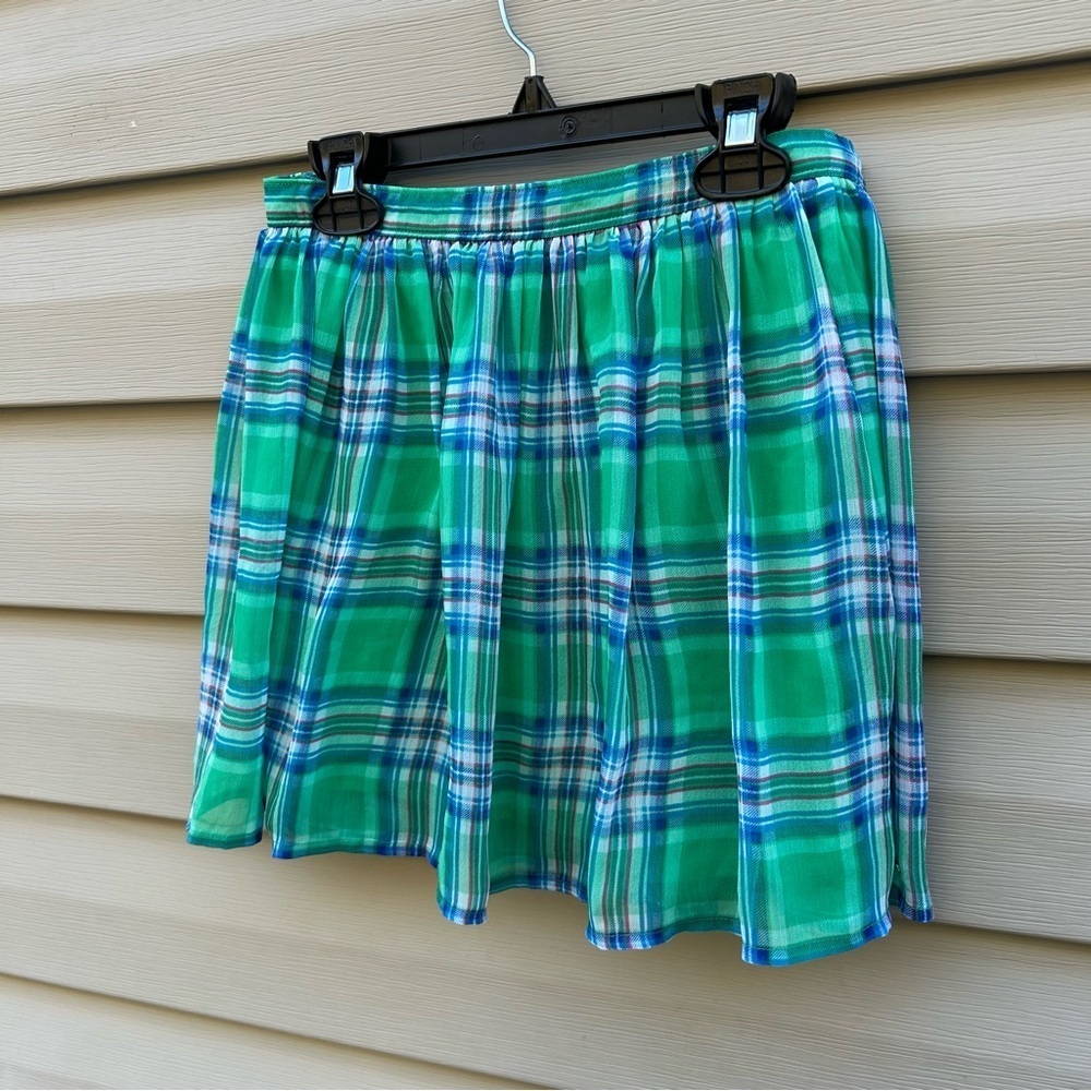 Hollister S green plaid pleated schoolgirl Clueless mini skirt St Patrick’s Day
